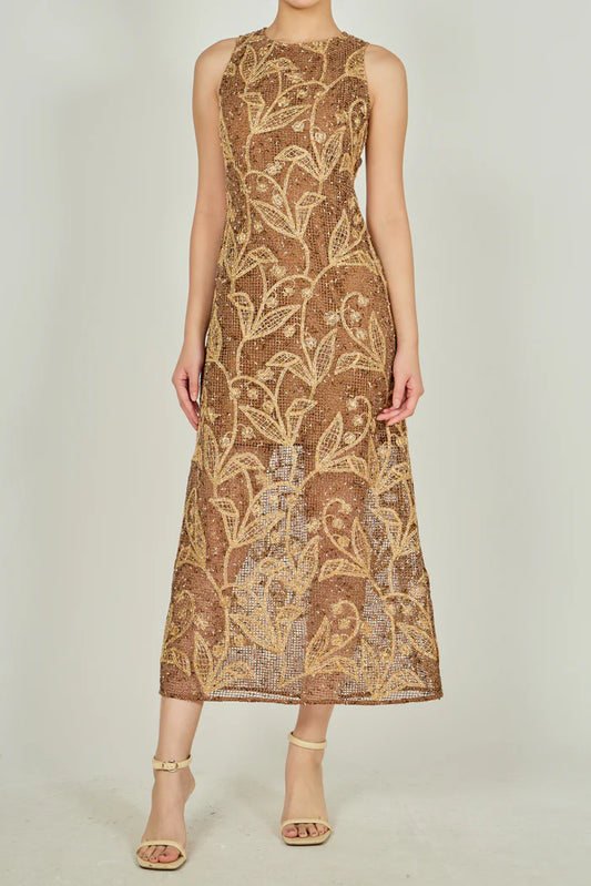 Azalea Textured Sleeveless Maxi Dress