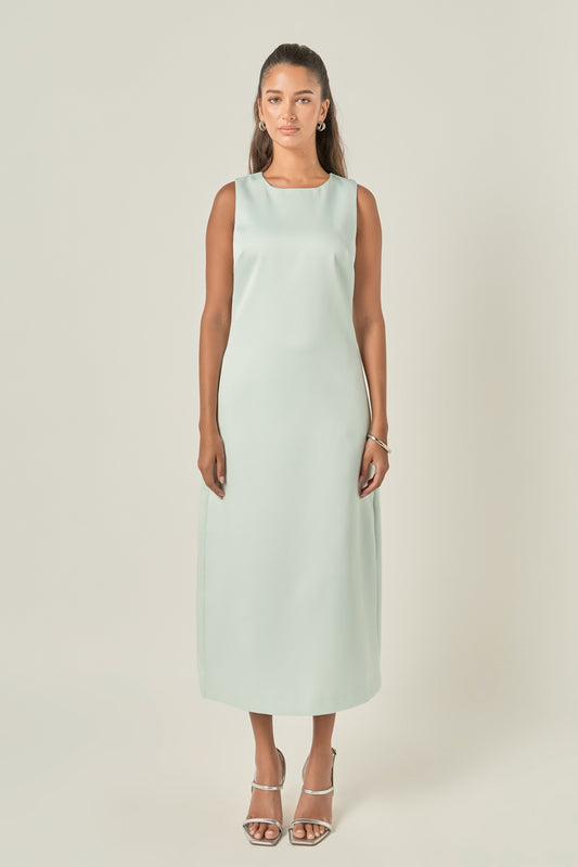 Jennifer Satin Sleeveless Midi Dress