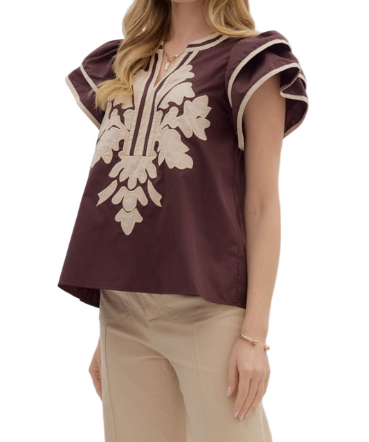 EXPRESS YOURSELF APPLIQUE TOP