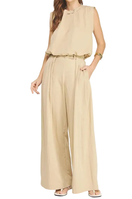 Kati Pleated Wide Pants Set