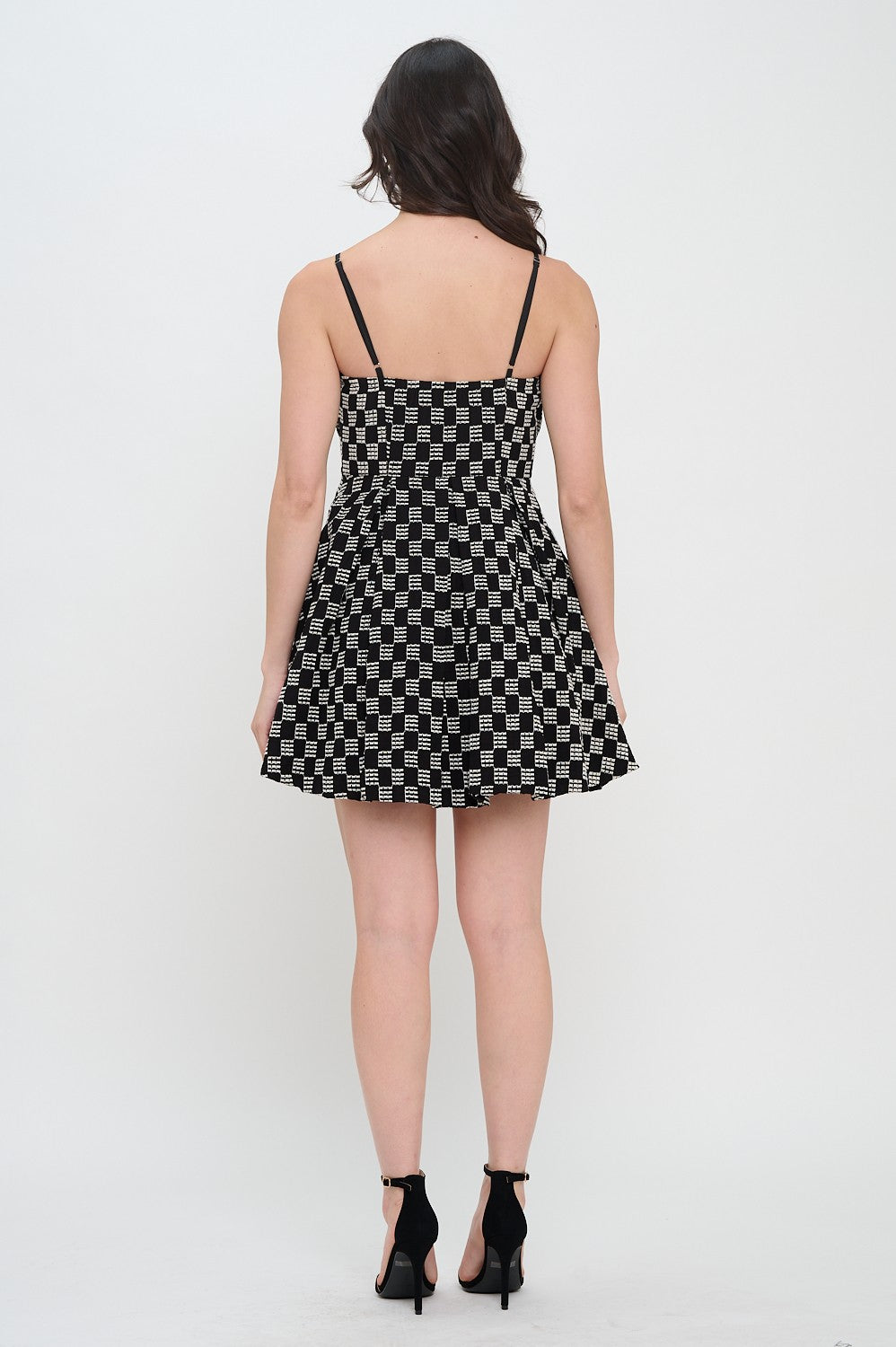 Midnight Weave Bow Mini Dress