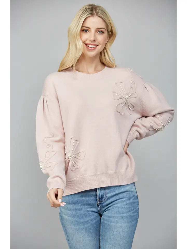 Pearl Floral Sweater