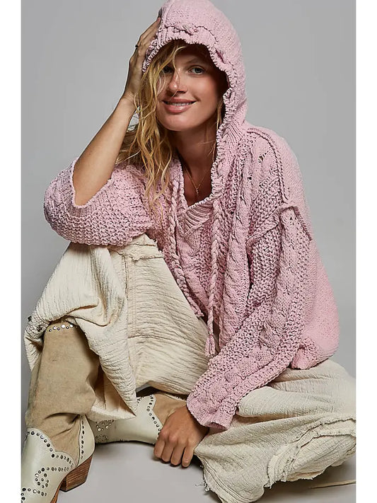 Felicia Oversize Hooded Chenille Sweater