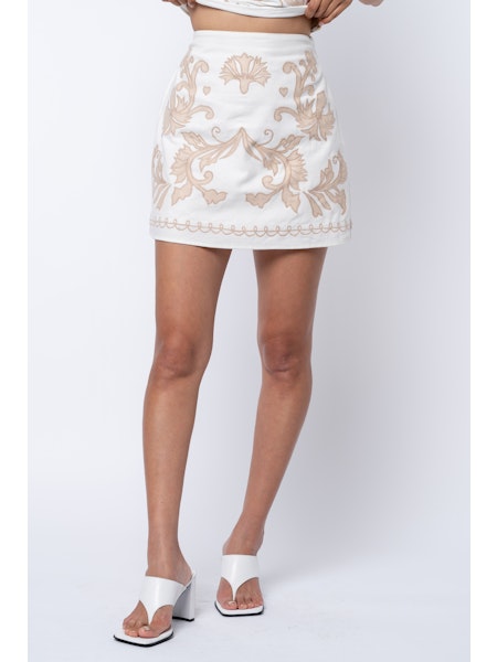 Enid Embroidered Mini Skirt