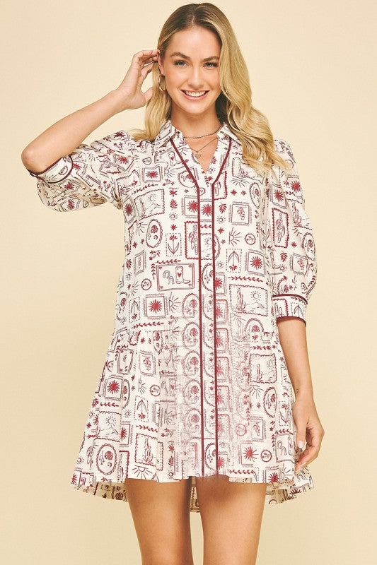 Sassy Print Tiered Mini Dress