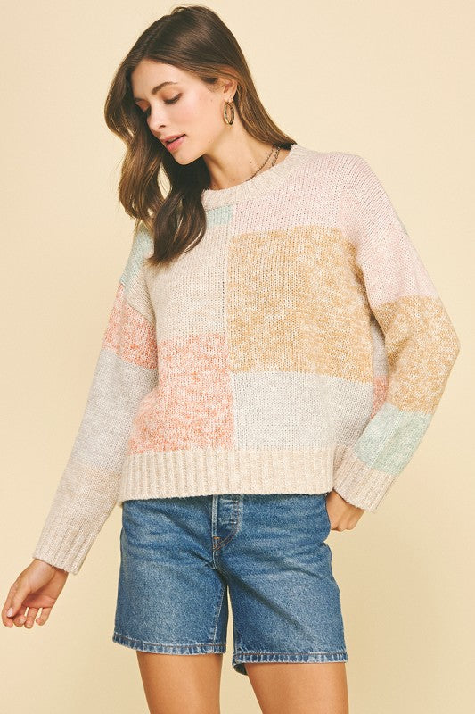 Amelia Colorblock Crew Sweater
