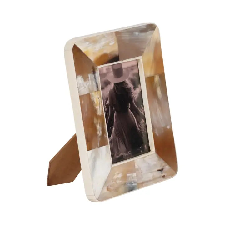 Wood Resin Curved Edge Horn Photo Frame