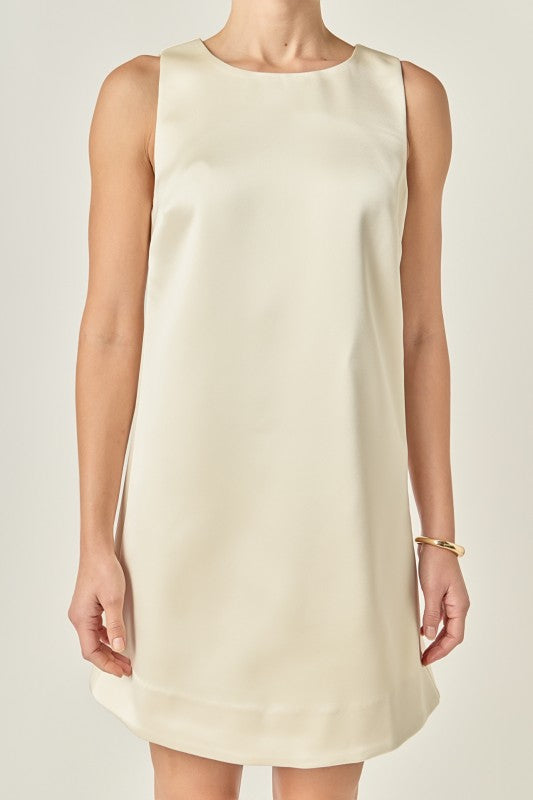 ANN Satin Sleeveless Midi Dress