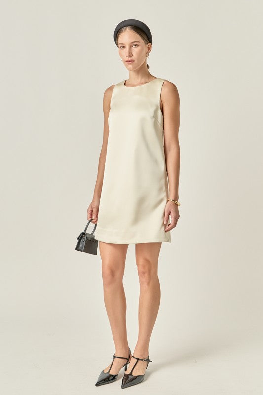 ANN Satin Sleeveless Midi Dress