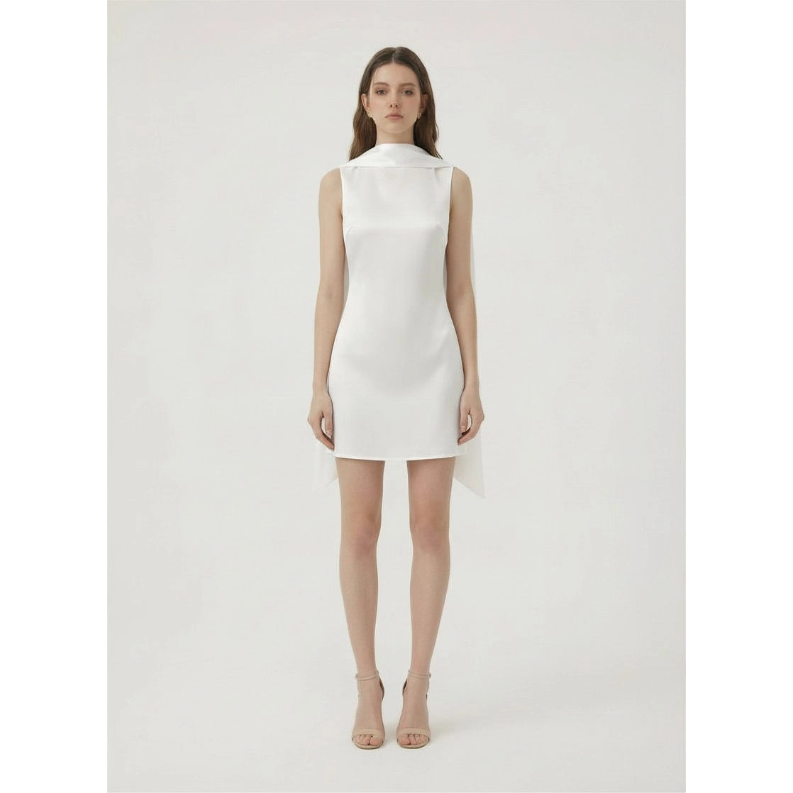 TIFFANY SCARF DRAPED MINI DRESS