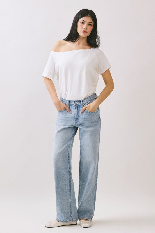 Atria Mid Rise Relaxed Baggy Straight
