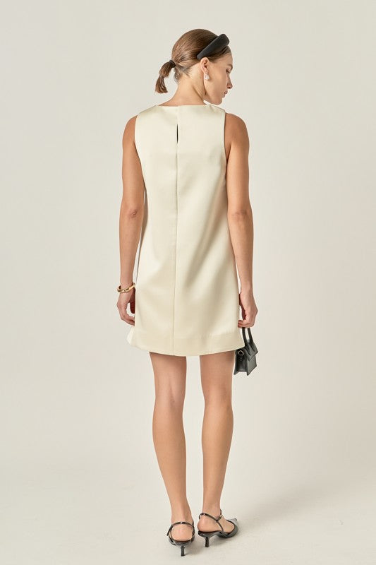 ANN Satin Sleeveless Midi Dress