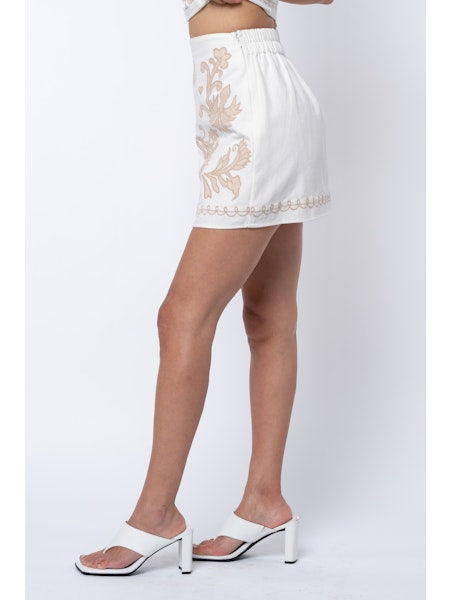 Enid Embroidered Mini Skirt