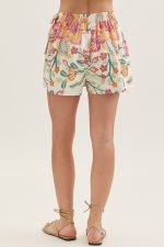 Pink Print Cotton Skorts