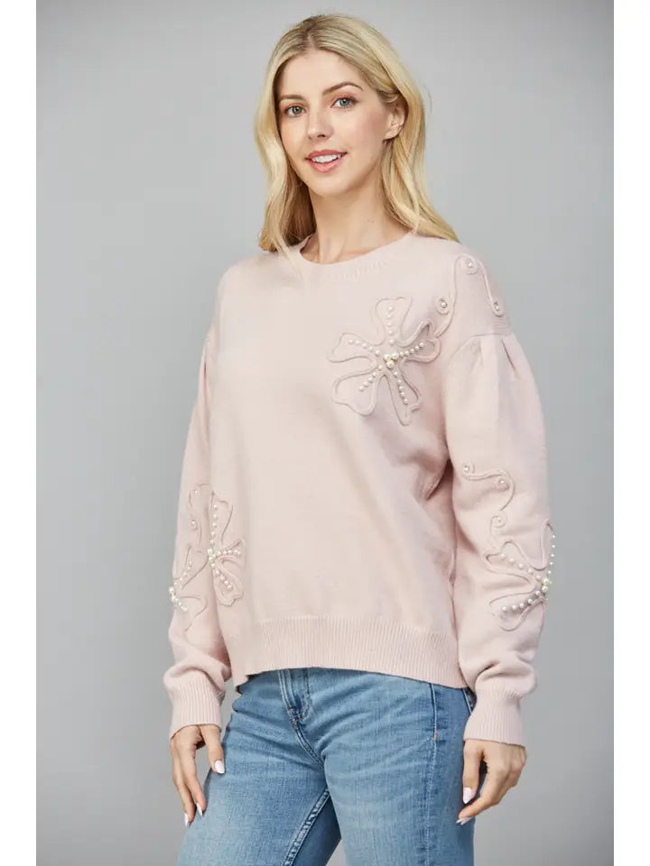 Pearl Floral Sweater