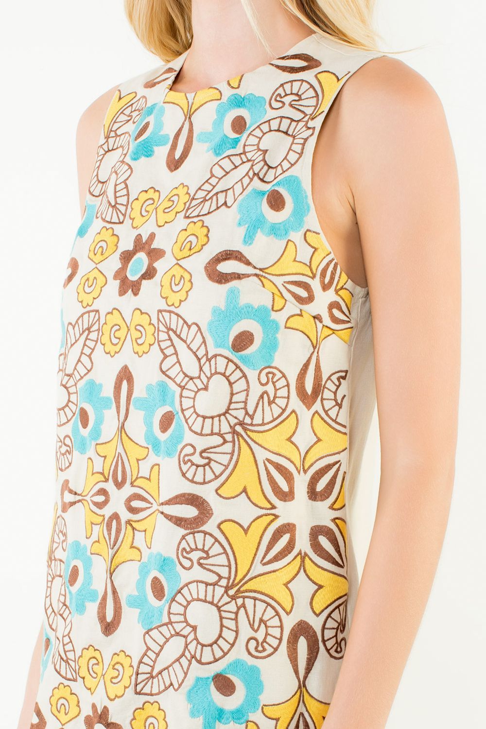 STAY COOL Sleeveless Embroidery Pattern Dress