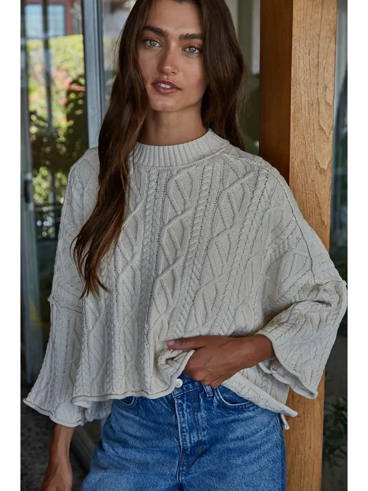 LEAF ME CABLE SWEATER