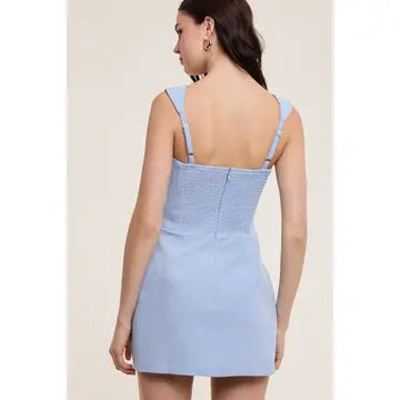 BOBBY Square Neck Plain Mini Dress