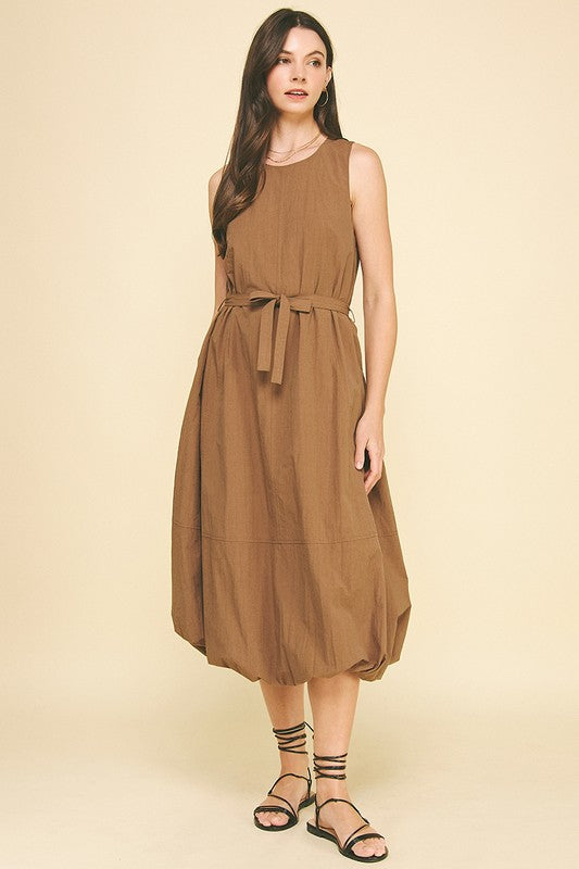 Kathrine Bubble Hem Midi Dress