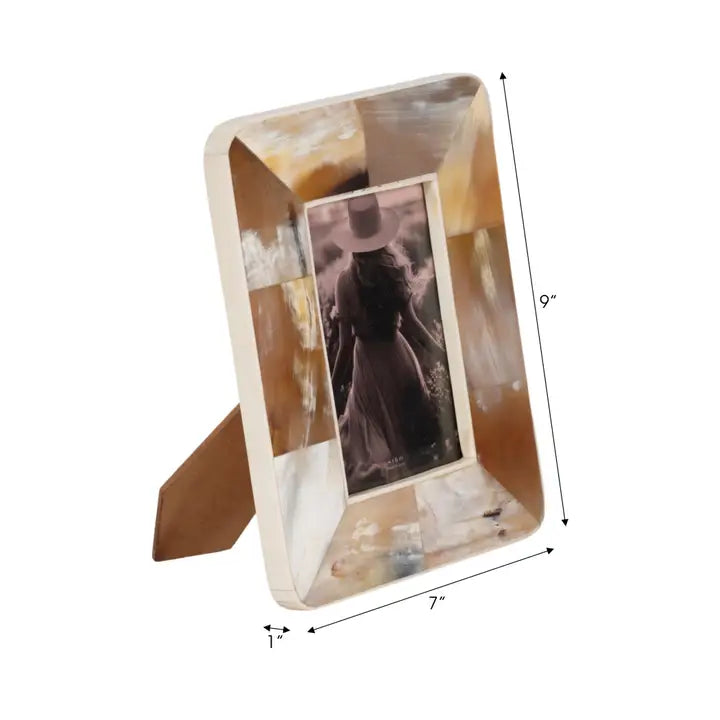 Wood Resin Curved Edge Horn Photo Frame