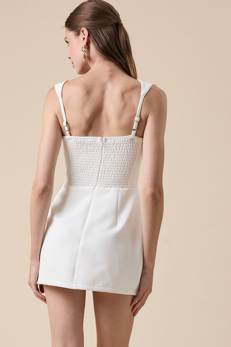 BOBBY Square Neck Plain Mini Dress