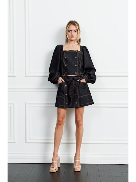 Elma Denim Button Down Mini Skirt