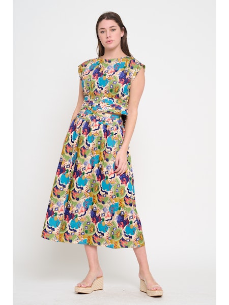 SEASIDE HARVEST MIDI SKIRT