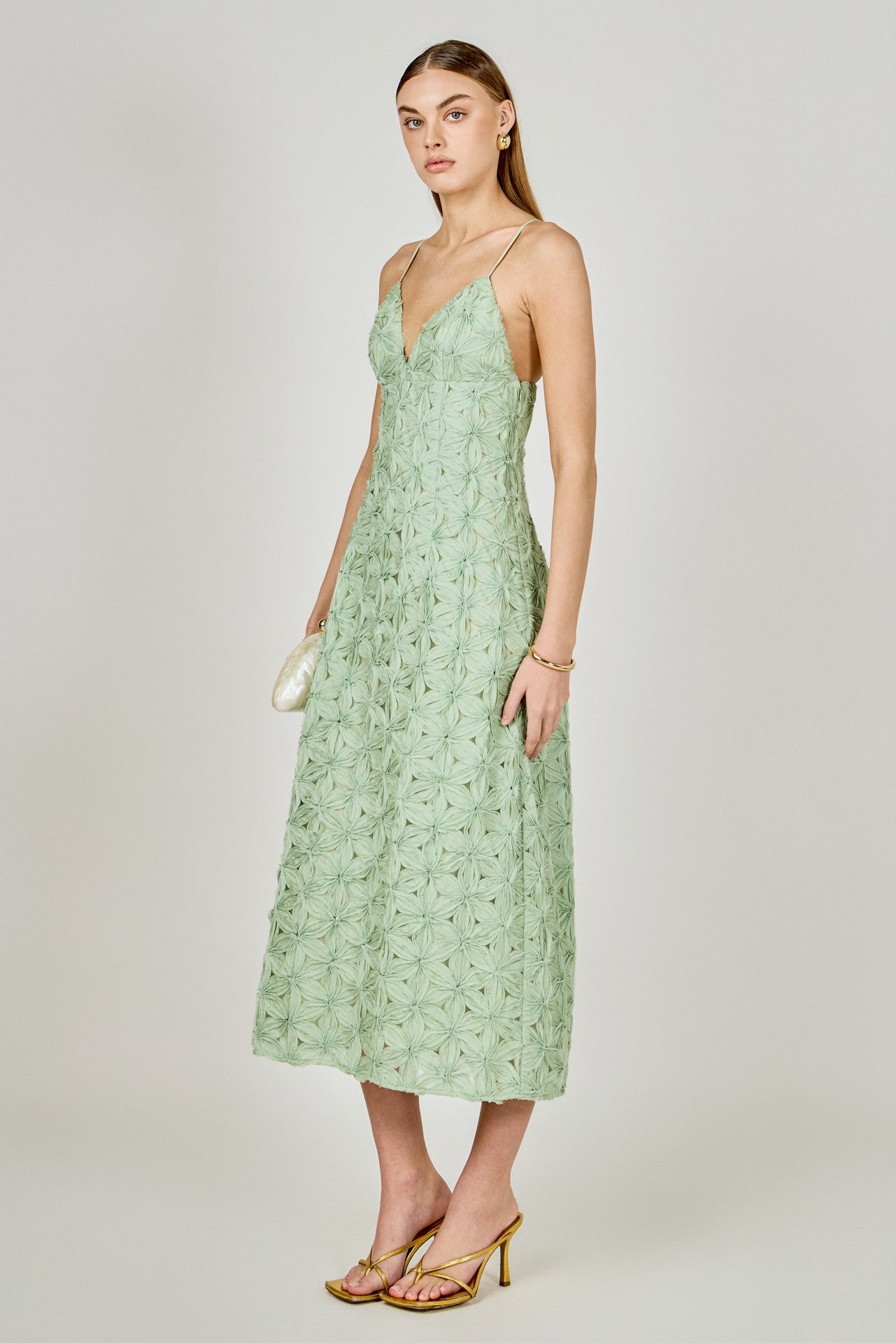 Indie Lace Spaghetti Strap Maxi Dress