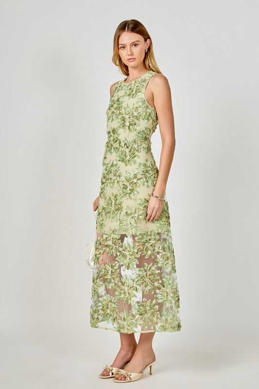 Beauty Textured Sleeveless Maxi Dress