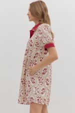 FRANCIS Floral embroidered short sleeve mini dress