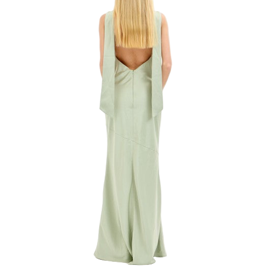 Valerie Cowl Neck And Backless Detail Satin Maxi Dress