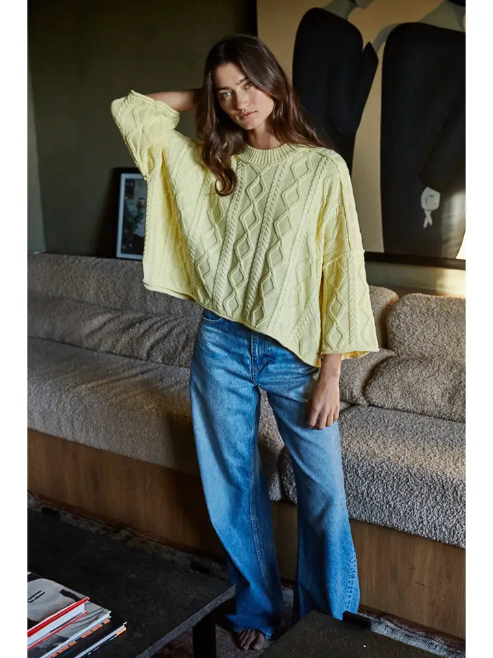 LEAF ME CABLE SWEATER