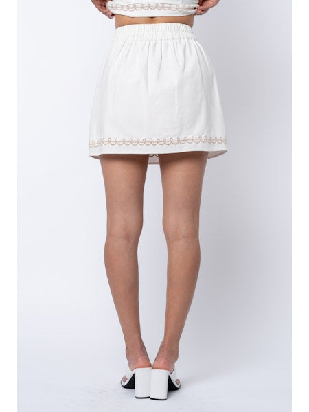 Enid Embroidered Mini Skirt