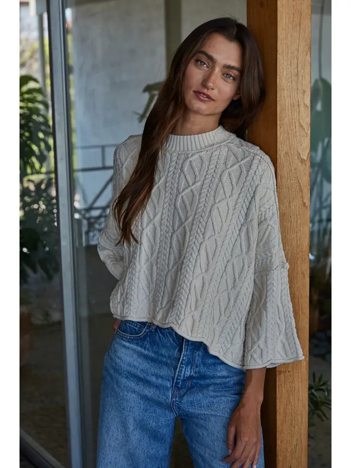 LEAF ME CABLE SWEATER
