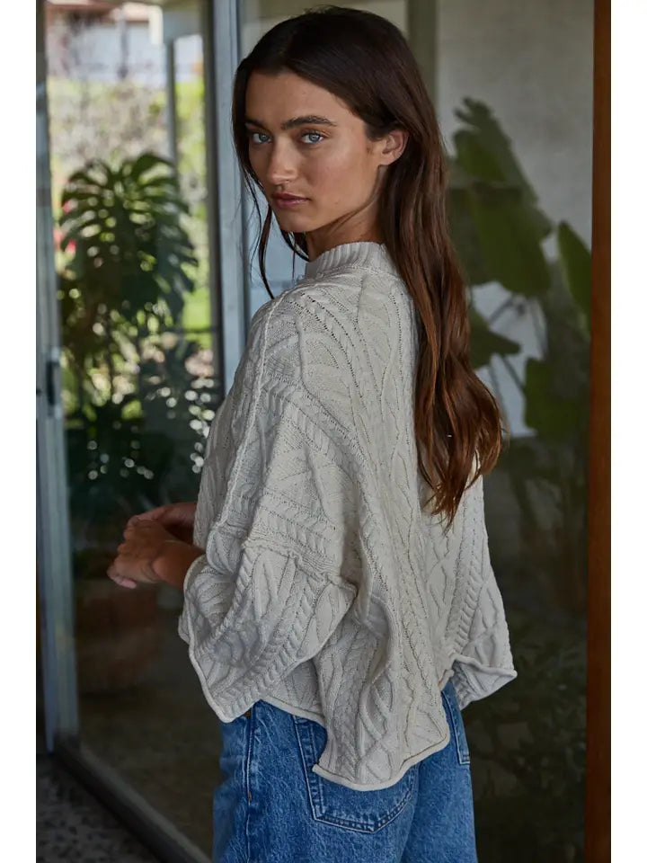 LEAF ME CABLE SWEATER