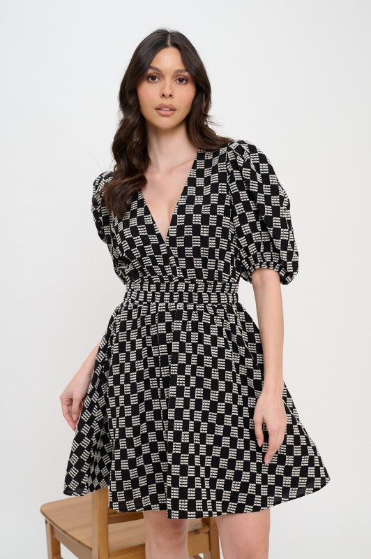 Midnight Weave Short Sleeve Dress