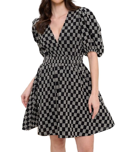 Midnight Weave Short Sleeve Dress