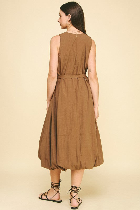 Kathrine Bubble Hem Midi Dress
