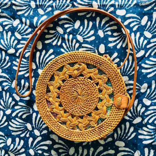ATA VINE ROUND SUN RATTAN CROSSBODY