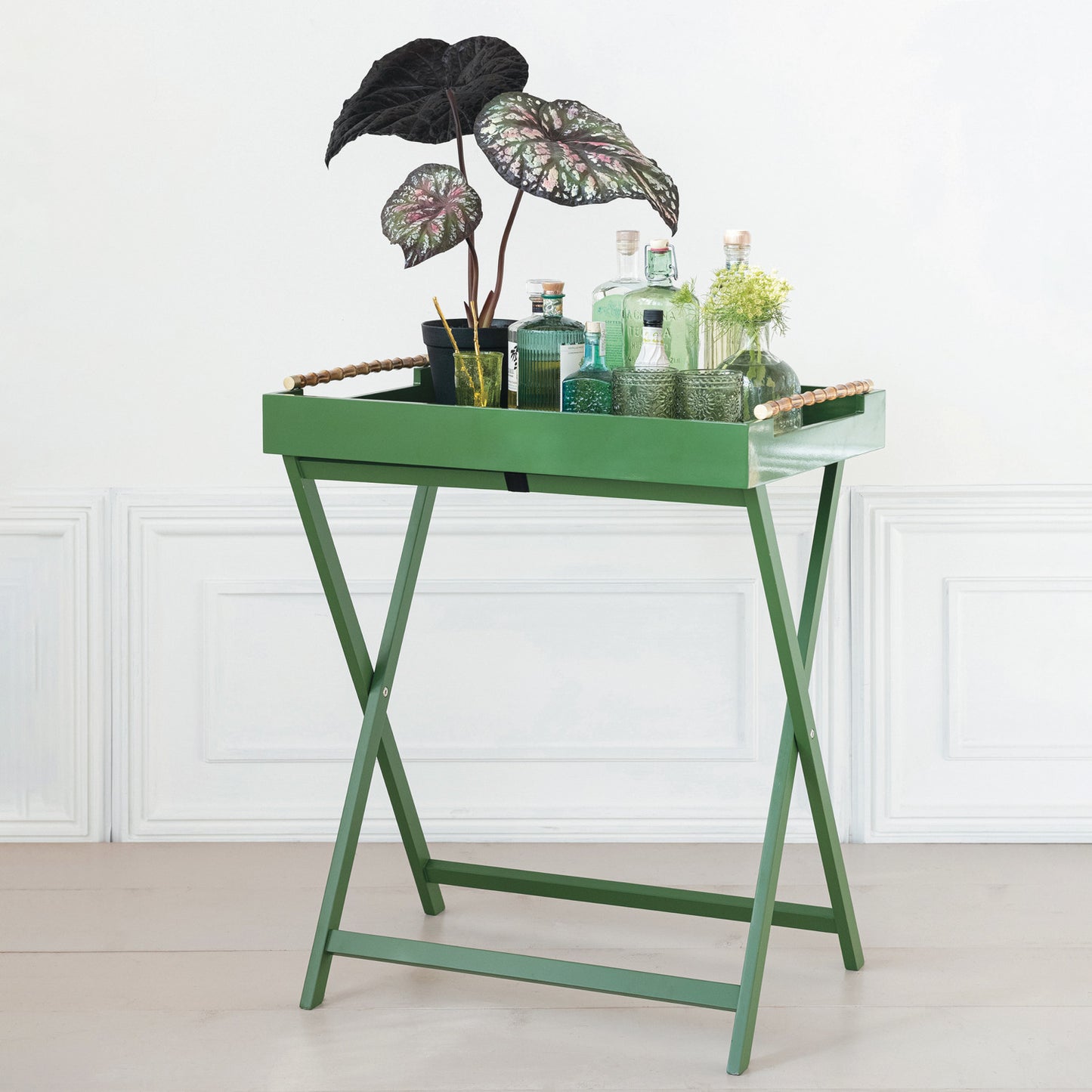 Folding Removable Tray Table w/ Bamboo Handles