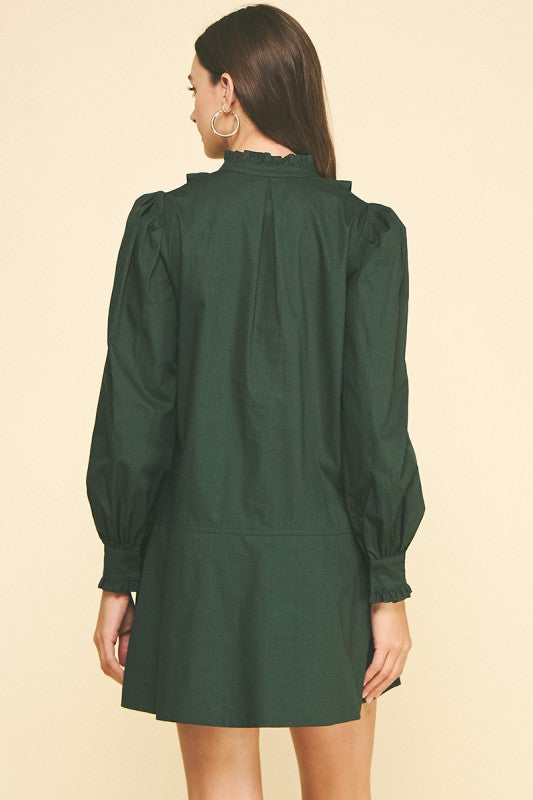 Amy Ruffled Detail Mini Dress