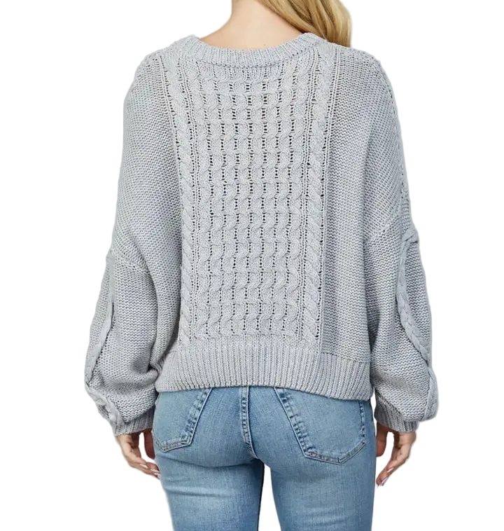 EASY GOING BRAID CABLE SWEATER