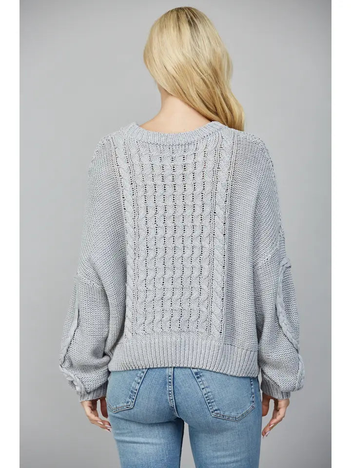 EASY GOING BRAID CABLE SWEATER