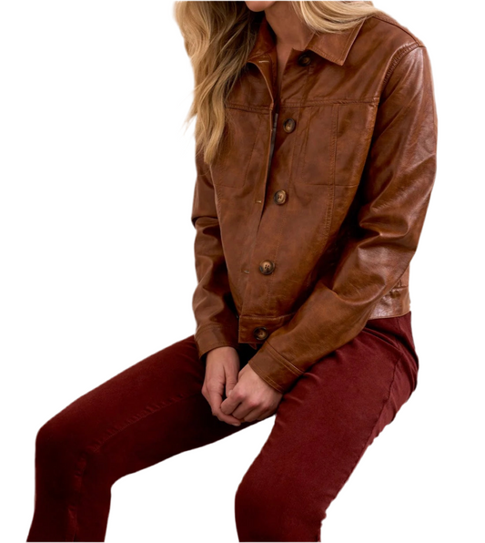 JACKIE FAUX LEATHER JACKET