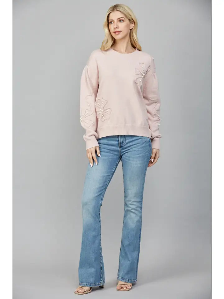 Pearl Floral Sweater