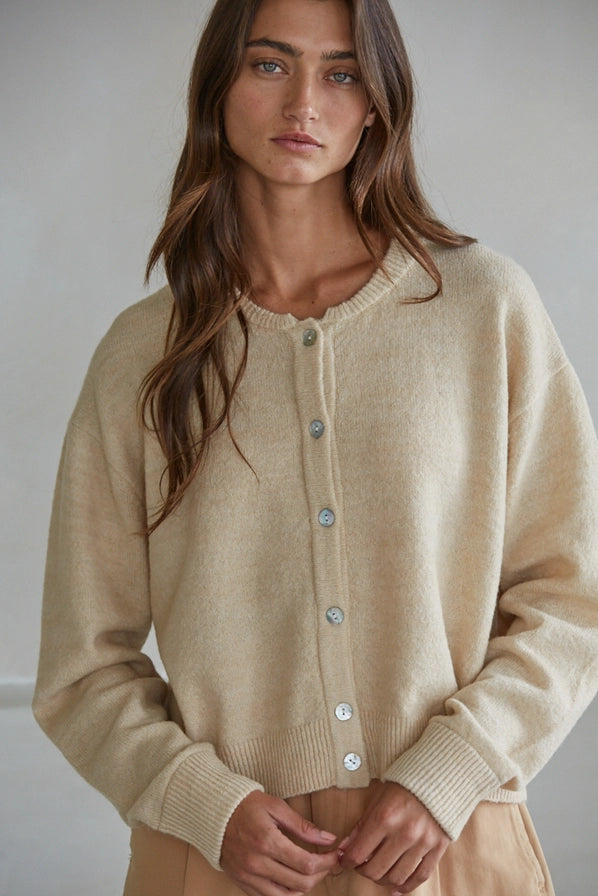 ON THE GO Crew Neck Cardigan