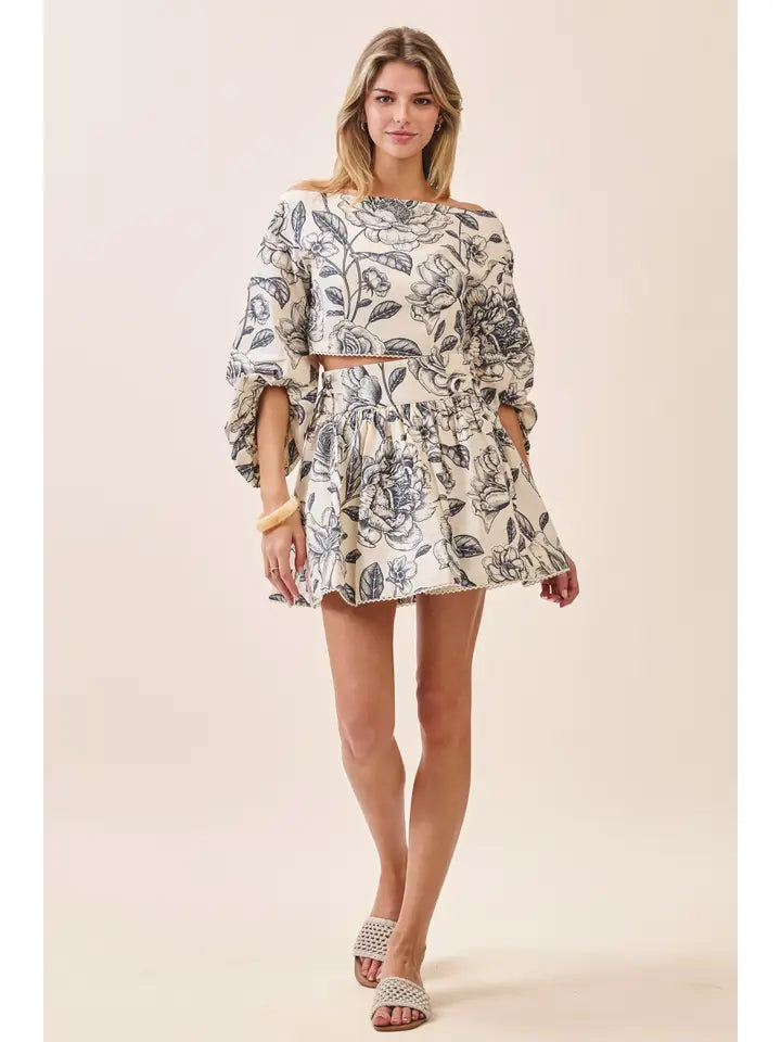 Floral Print Skirt