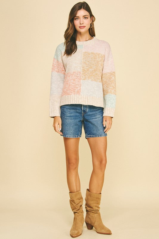 Amelia Colorblock Crew Sweater