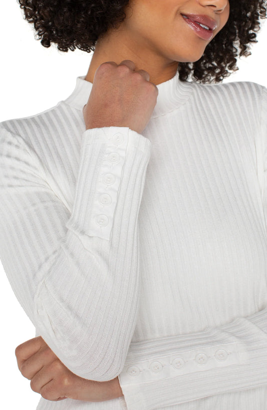 LONG SLEEVE MOCK NECK KNIT TOP