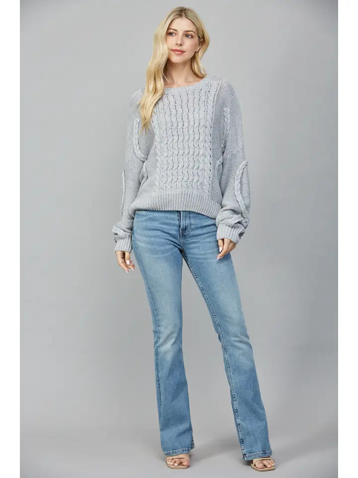 EASY GOING BRAID CABLE SWEATER